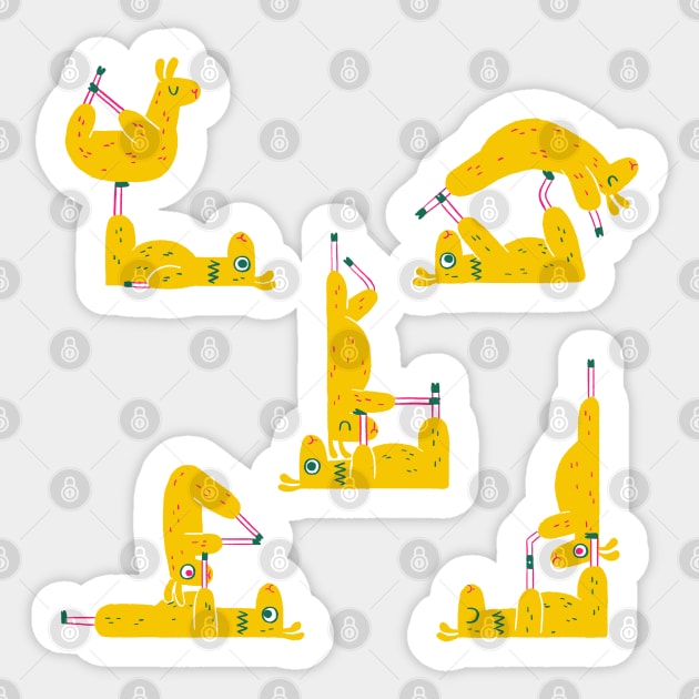 Yoga Llamas Sticker by GiuliaM